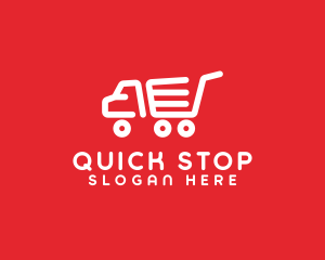 Shopping Delivery Truck logo design