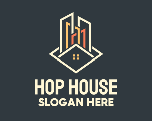 Geometric House Skyscraper logo design