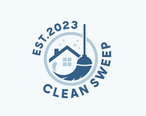 Clean Broom Housekeeper logo design