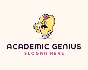 Genius Brain Lightbulb logo design