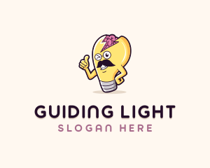 Genius Brain Lightbulb logo design