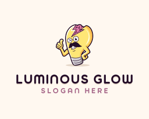 Genius Brain Lightbulb logo design