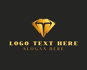 Luxury Diamond Jewel Letter T logo