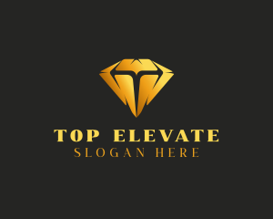 Luxury Diamond Jewel Letter T logo design