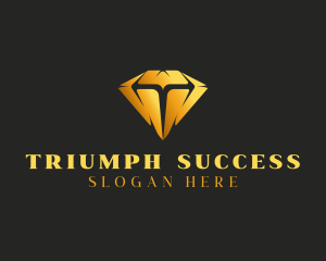 Luxury Diamond Jewel Letter T logo design