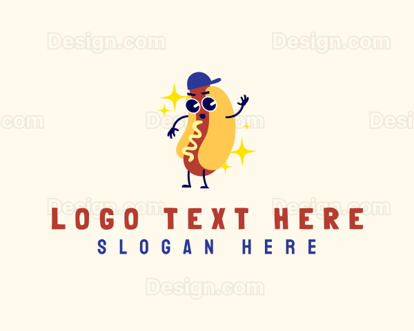 Hot Dog Food Sandwich Logo