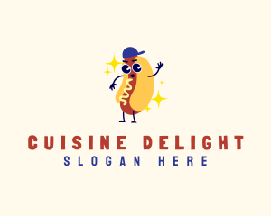 Hot Dog Food Sandwich logo design