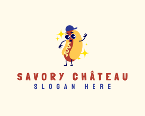 Hot Dog Food Sandwich logo design