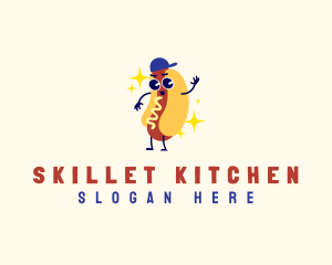 Hot Dog Food Sandwich logo design