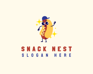 Hot Dog Food Sandwich logo design