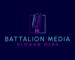 Media Podcast Microphone logo design