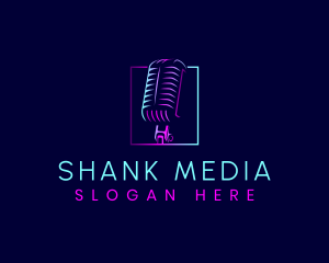 Media Podcast Microphone logo design