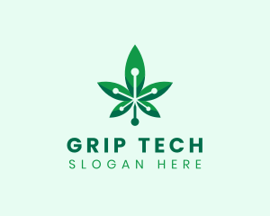 Marijuana Cannabis Tech logo design