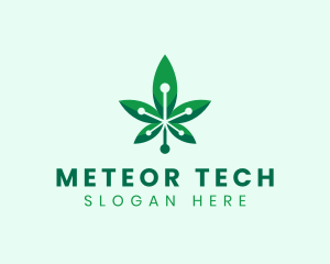 Marijuana Cannabis Tech logo design