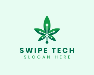 Marijuana Cannabis Tech logo design