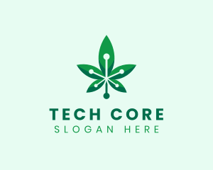 Marijuana Cannabis Tech logo design