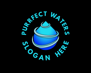 Spiral Water Droplet logo design