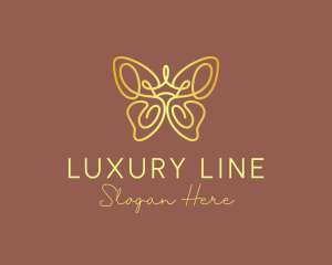 Golden Butterfly Crown logo design