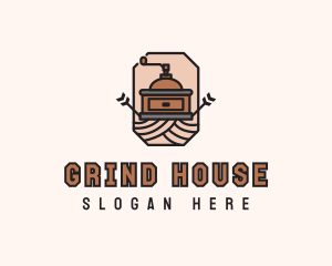 Coffee Grinder Badge logo design