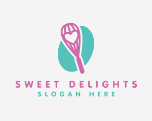 Pink Heart Whisk logo design