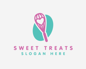 Pink Heart Whisk logo design