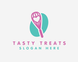 Pink Heart Whisk logo design