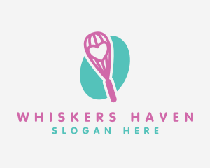 Pink Heart Whisk logo design