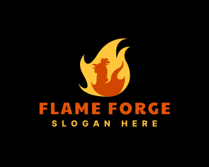 Spicy Chicken Fire logo design