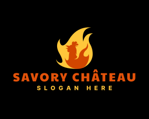 Spicy Chicken Fire logo design