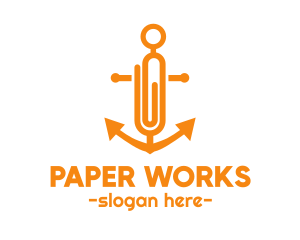 Anchor Paper Clip logo design