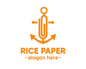 Anchor Paper Clip logo design