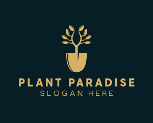 Plant Shovel Gardener Landscaping logo design