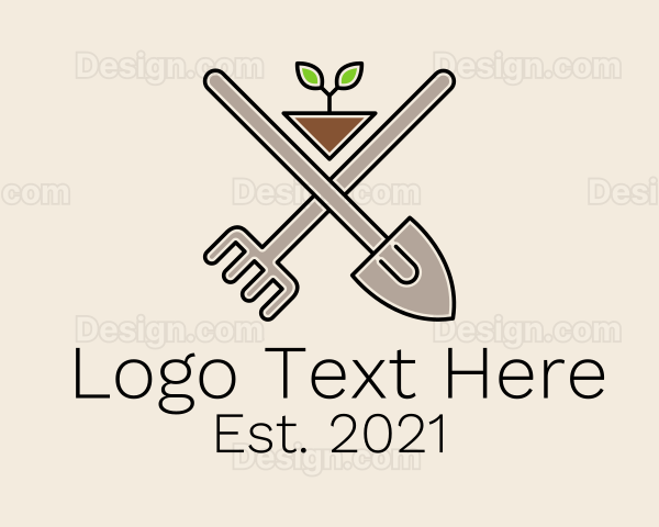 Gardening Spade Rake Logo