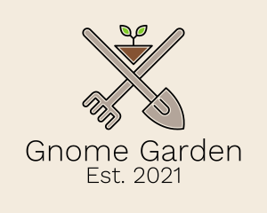 Gardening Spade Rake  logo design