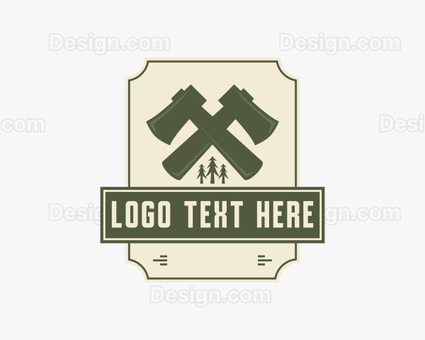 Axe Lumberjack Carpentry Workshop Logo