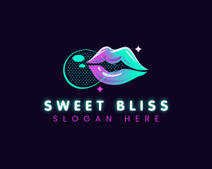 Bubble Gum Sexy Lips logo design