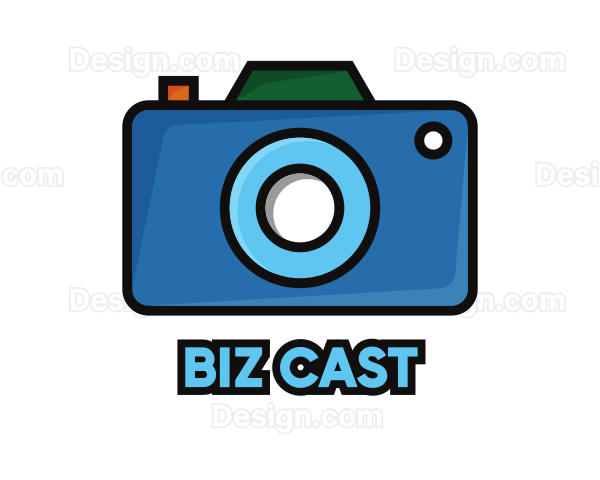 Artistic Blue Camera Logo