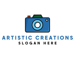 Artistic Blue Camera  logo design