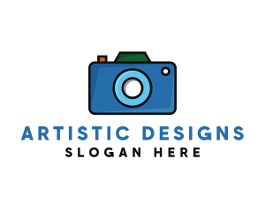 Artistic Blue Camera  logo design