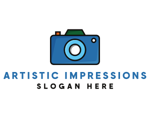 Artistic Blue Camera  logo design