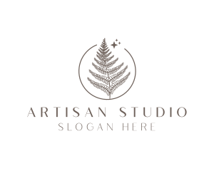 Rustic Fern Leaf logo design