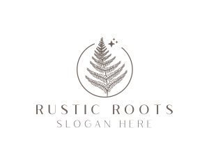 Rustic Fern Leaf logo design