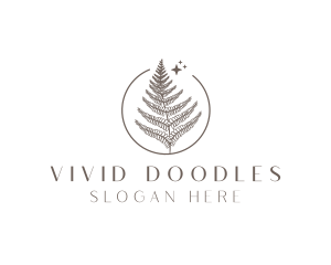 Rustic Fern Leaf logo design