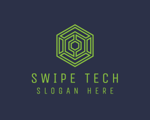 Tech Hexagon Maze  logo design