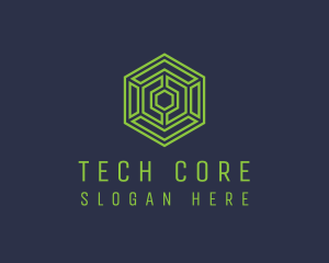 Tech Hexagon Maze  logo design