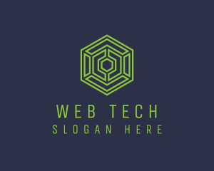 Tech Hexagon Maze  logo design