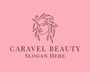 Flower Beauty Lady logo design