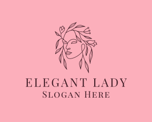 Flower Beauty Lady logo design