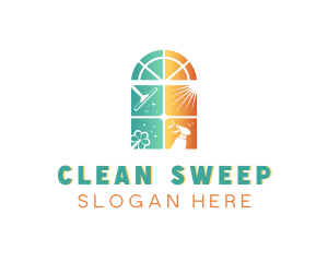 Window Cleaning Squeegee  logo design