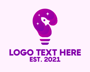 Purple Rocket Light Bulb  logo
